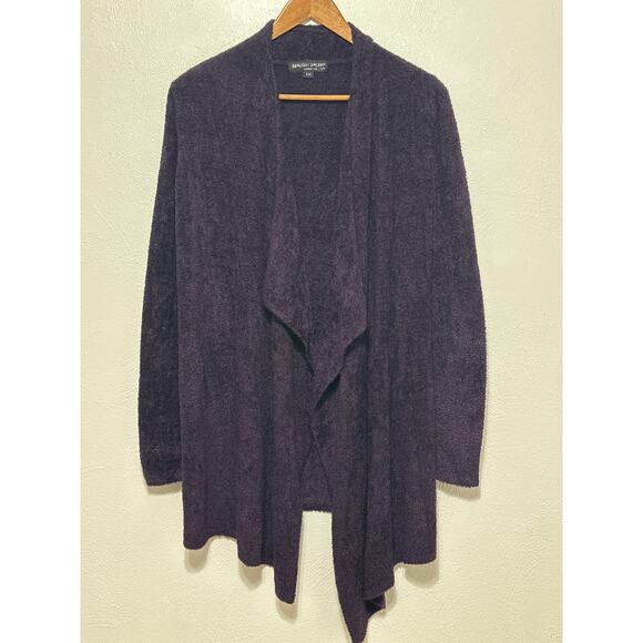 Barefoot Dreams Bamboo Chic Lite Waterfall Open Cardigan S/M Purple Ultra Soft - Picture 1 of 12